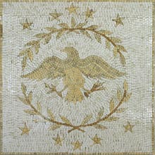 AN686 Golden eagle emblem on white background