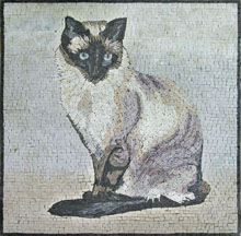 AN746 white and black cat mosaic