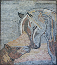 AN852 Mother & baby kissing horses mosaic