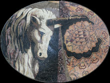 AN862 White unicorn art mosaic