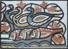 AN872 Ducks & fish stone mosaic
