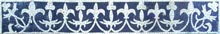 BD118 White & blue elegant fleur de lys mosaic
