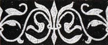 BD161 B&W fleur de lys pattern mosaic border