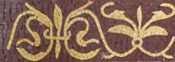 BD170 Gold & brown fleur de lys pattern mosaic