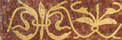 BD171 Light gold & brown fleur de lys pattern mosaic