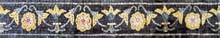 BD191 Colorful floral pattern on black background mosaic