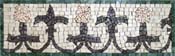 BD205 Black on white floral mosaic border