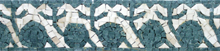 BD208 Blue and white floral design mosaic