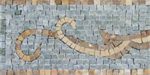 BD240 Light blue and gold mosaic border