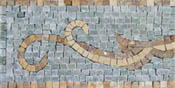BD240 Light blue and gold mosaic border