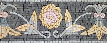 BD53 Faded yellow on black fleur de lys mosaic