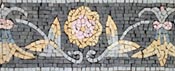 BD53 Faded yellow on black fleur de lys mosaic