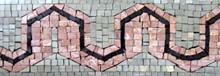 BD58 salmon pink and grey stone art mosaic