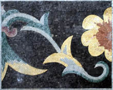 BD7 Close-up of floral pattern on black background mosaic