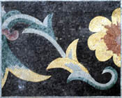 BD7 Close-up of floral pattern on black background mosaic