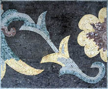 BD8 Close-up of floral pattern on black background mosaic