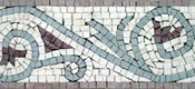 BD83 Light blue on white floral design mosaic