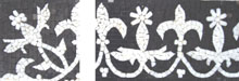 BD89 White on black floral pattern mosaic border