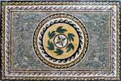 CR101 Roman leaves & wave borders mosaic