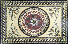 CR102 Cream yellow beautiful floral and wave border mosaic