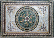 CR103 Roman leaves & flowers mosaic carpet
