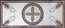 CR110 Artistic floral design with wave border mosaic