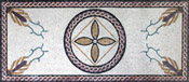 CR110 Artistic floral design with wave border mosaic
