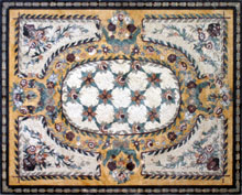CR118 Golden floral mosaic art carpet