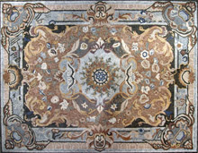 CR12 Faded brown & blue floral mosaic