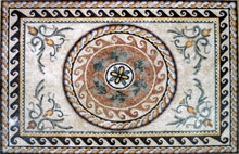 CR123 Roman leaves & flowers mosaic carpet