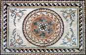 CR123 Roman leaves & flowers mosaic carpet