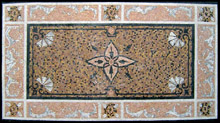 CR134 Amber & salmon pink discrete floral mosaic carpet