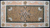 CR134 Amber & salmon pink discrete floral mosaic carpet