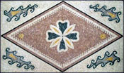 CR137 Blue & yellow flower design mosaic carpet
