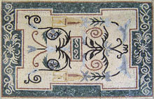 CR147 Light colors artistic floral mosaic carpet