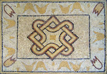 CR148 cream yellow & white geometric and floral design mosaic