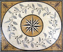 CR158 Compass star floral design mosaic
