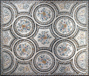 CR16 Circular floral design with wave borders