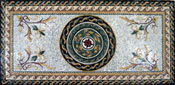 CR161 Green & gold roman leaves and waves border mosaic