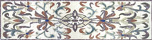 CR167 Burgundy & blue floral mosaic art carpet