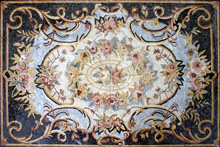 CR170 Pastel artistic floral design mosaic  on black background