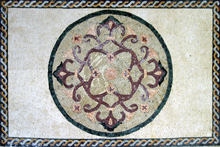 CR180 Beautiful circular floral design on white background mosaic