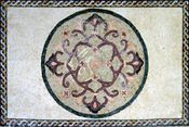 CR180 Beautiful circular floral design on white background mosaic