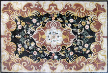 CR189 Colorful floral design mosaic on white background