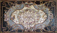 CR193 Artistic floral design mosaic carpet