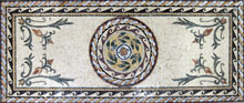 CR197 Roman leaves & flowers mosaic carpet
