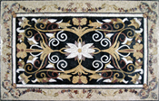 CR209 Elegant black gold & white floral mosaic