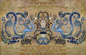 CR215 artistic blue peacock design mosaic