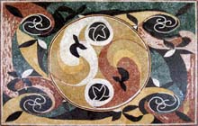 CR224 Colorful abstract floral design mosaic carpet