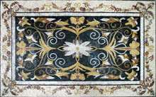 CR238 Elegant black gold & white floral mosaic